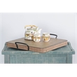 Pemberly Row Solid Wood Traditional Beach Pebble Wood Ottoman Tray