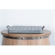 Pemberly Row Solid Wood Traditional Ocean Blue Finish Ottoman Tray