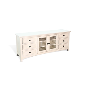 Pemberly Row Contemporary Wood 62&quot Media Console in White Finish