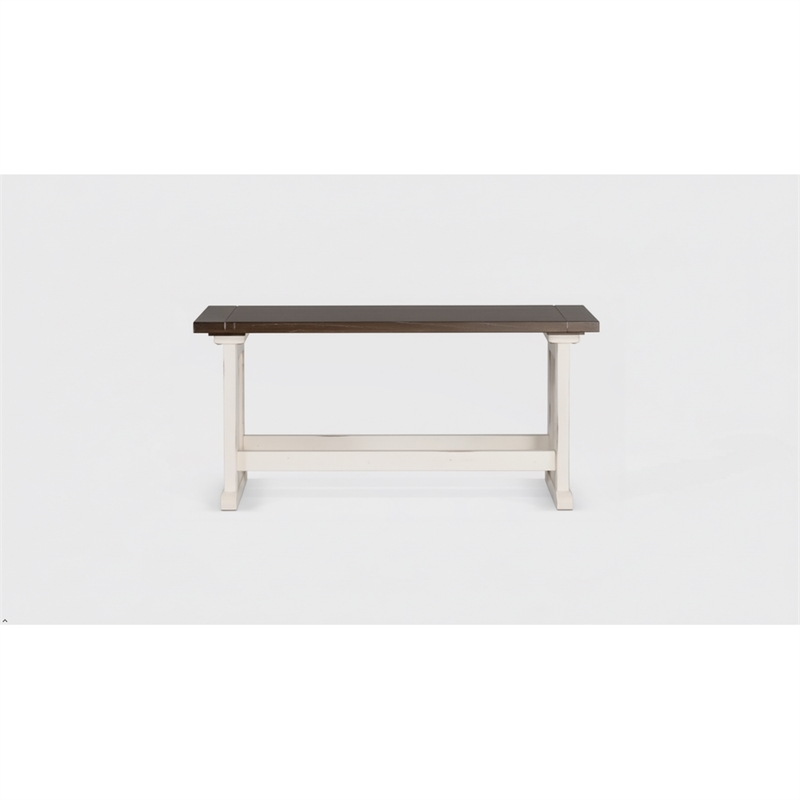 Pemberley Row Solid Wood Brown/White Dining Bench Rectangular 48
