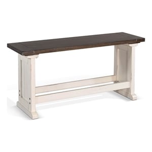 Pemberley Row Solid Wood Brown/White Dining Bench Rectangular 48&quot Unassembled