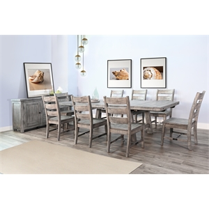 Pemberly Row Wood Alpine Extension Dining Table with Turnbuckle