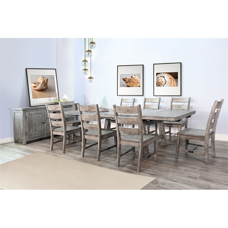 Pemberly Row Wood Alpine Extension Dining Table with Turnbuckle