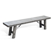 Pemberly Row Wood Alpine Gray Finish Dining Bench with Turnbuckle