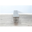 Pemberly Row Wood Alpine Gray Finish Dining Bench with Turnbuckle