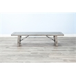 Pemberly Row Wood Alpine Gray Finish Dining Bench with Turnbuckle
