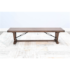 Pemberly Row Contemporary Wood Dining Bench with Turnbuckles