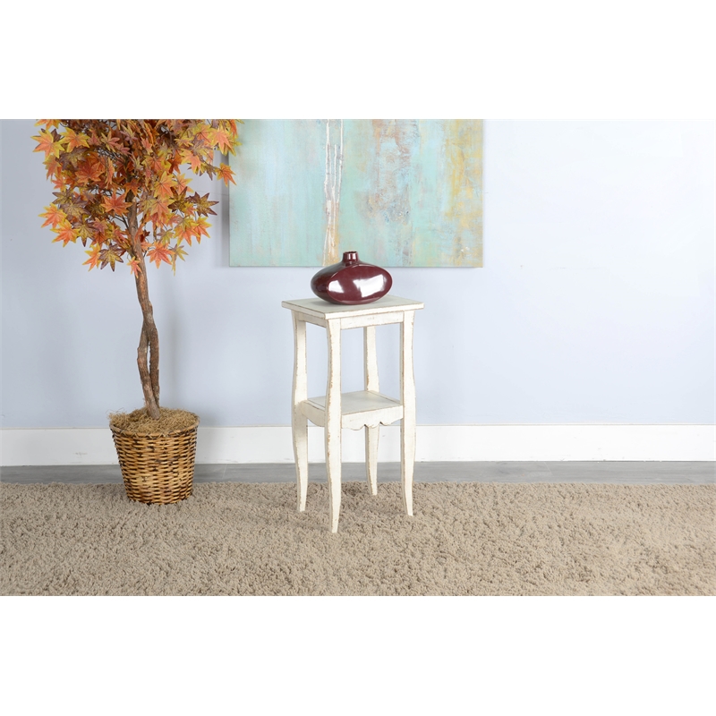 Pemberly Row Contemporary Wood Square End Table in White Finish