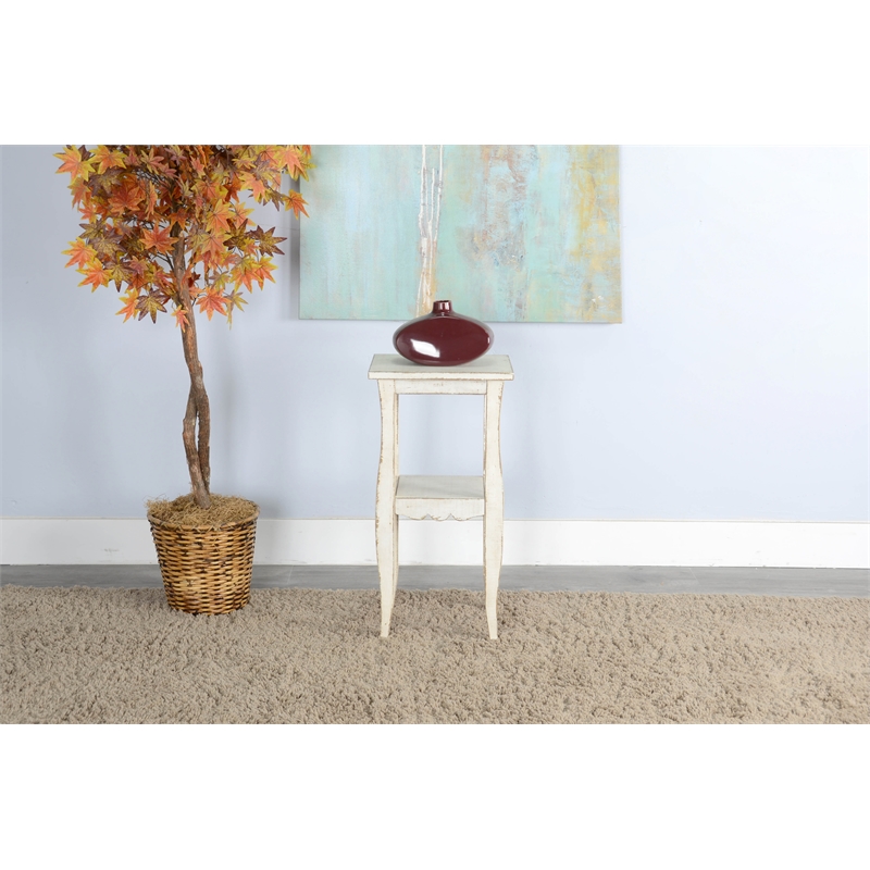 Pemberly Row Contemporary Wood Square End Table in White Finish