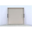 Pemberly Row Wood Farmhouse Square Tessa Ottoman Tray in Light Gray