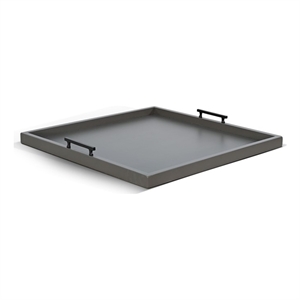 Pemberly Row Farmhouse Urban Bronze Square Tessa Ottoman Tray