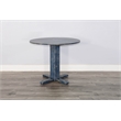 Pemberly Row Contemporary Solid Wood Ocean Blue Drop Leaf Table