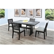 Pemberly Row Contemporary Solid Wood Dining Table with Tile in Black