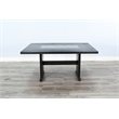 Pemberly Row Contemporary Solid Wood Dining Table with Tile in Black