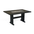 Pemberly Row Contemporary Solid Wood Dining Table with Tile in Black