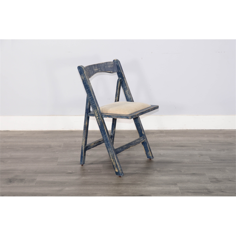 Pemberly Row Distressed Folding Wood Dining Chair (Set of 2)