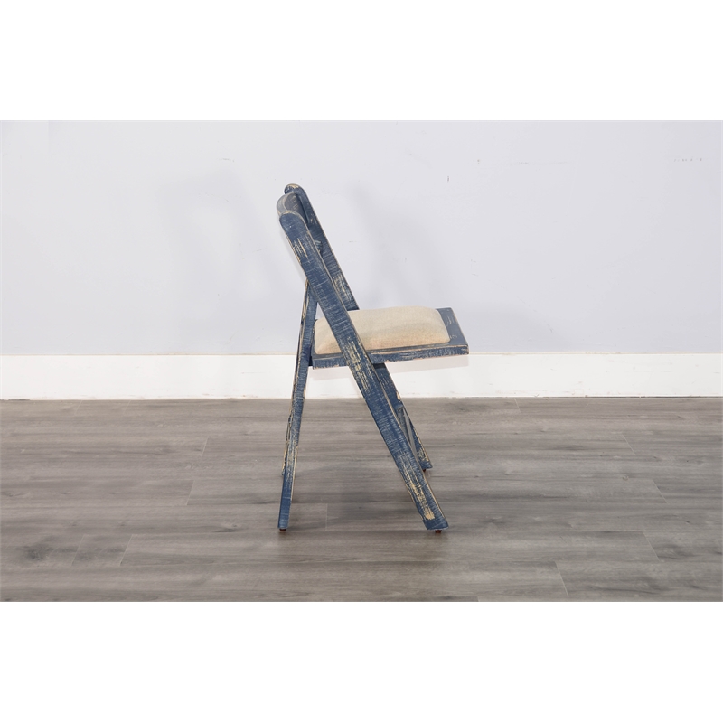 Pemberly Row Distressed Folding Wood Dining Chair (Set of 2)