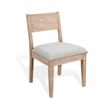 Pemberly Row Solid Wood Natural Cushion Dining Chair (Set of 2)