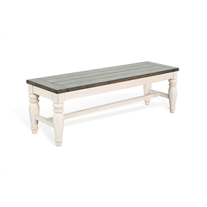 Pemberly Row Contemporary Solid Wood Bench with Mindi Veneer Seat
