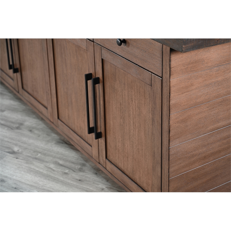 Pemberly Row Brown Contemporary Solid Wood Two Tone Server Buffet