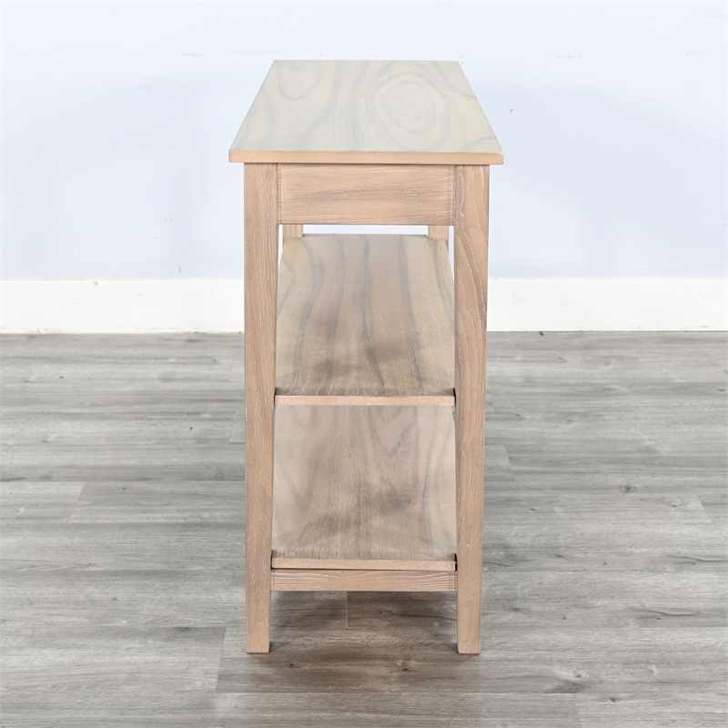 Pemberly Row Solid Wood Natural Small Wood Console Tier Shelf Table