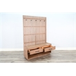 Pemberly Row Natural Contemporary Solid Wood Hall Tree with Bench