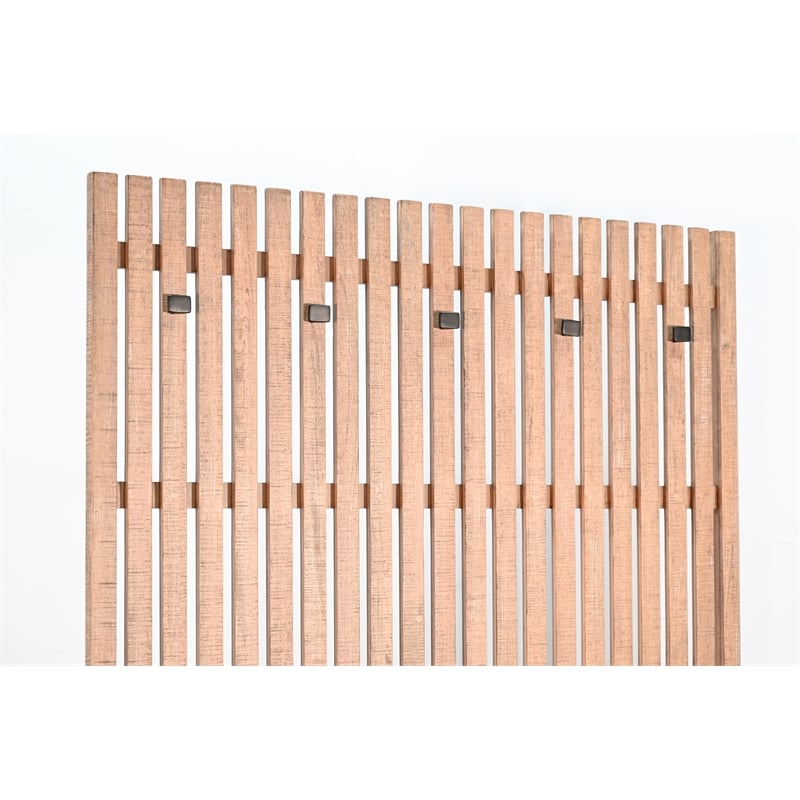 Pemberly Row Natural Contemporary Solid Wood Hall Tree with Bench