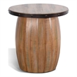 Pemberley Row Solid Wood Brown End Table Round Industrial