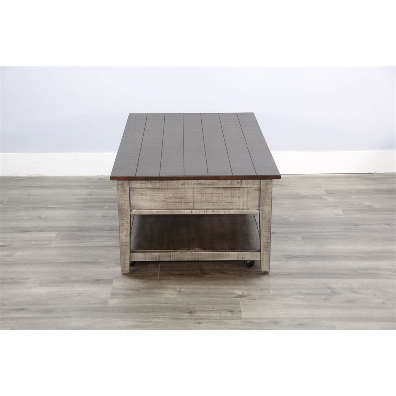 Pemberly Row Traditional Rectangular Two-Tone Wood Coffee Table