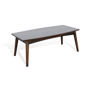 Pemberly Row Brown Finish Contemporary Solid Wood Coffee Table