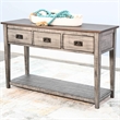 Pemberly Row Solid Wood Traditional Two Tone Grey Wood Sofa Table