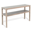 Pemberly Row Contemporary Solid Wood Double Tier Sofa Table in Natural