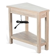 Pemberly Row Solid Wood Traditional Chair Side Table with Power Strip