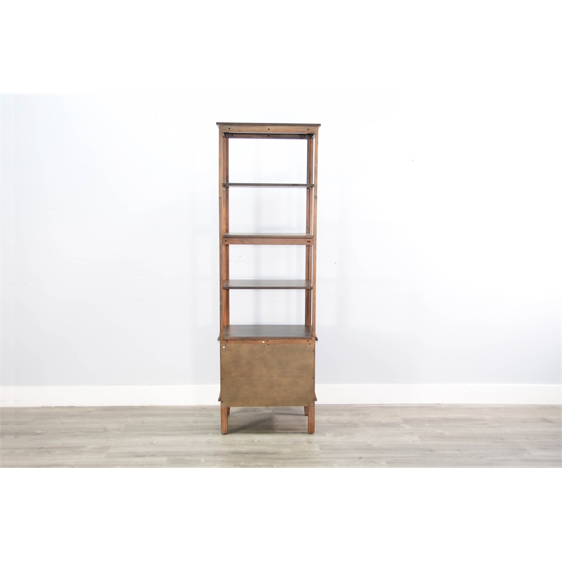 Pemberly Row Solid Wood Traditional Brown Finish Coffee Wood Pier