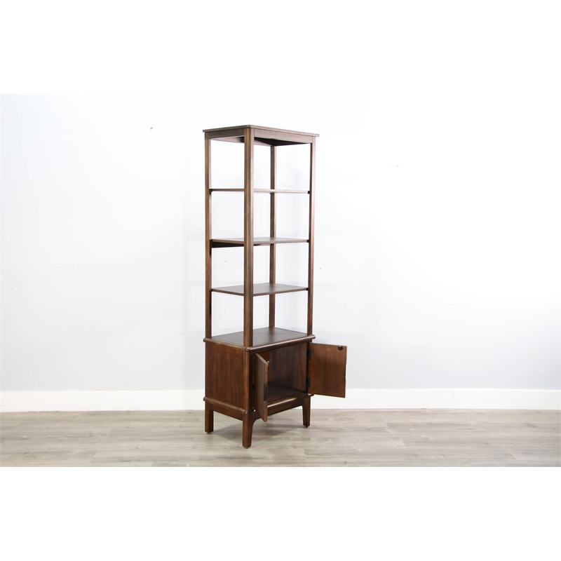 Pemberly Row Solid Wood Traditional Brown Finish Coffee Wood Pier