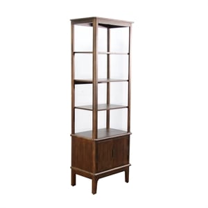 Pemberly Row Solid Wood Traditional Brown Finish Coffee Wood Pier