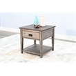 Pemberly Row Rustic Two-Tone End Table with Drawer and Open Shelf