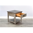 Pemberly Row Rustic Two-Tone End Table with Drawer and Open Shelf