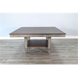 Pemberley Row Mahogany Gray Dining Table Square Built-in Shelf Large