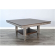 Pemberley Row Mahogany Gray Dining Table Square Built-in Shelf Large