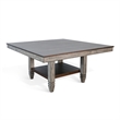 Pemberley Row Mahogany Gray Dining Table Square Built-in Shelf Large
