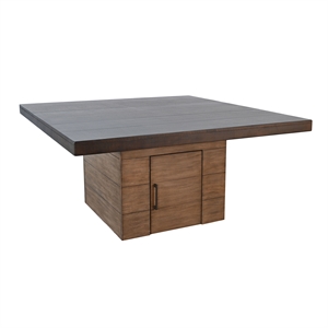 Pemberly Row Modern Square Dining Table with Built-in Storage