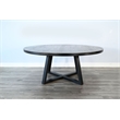 Pemberly Row Contemporary Wood Large Round Dining Table in Black