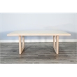 Pemberly Row Wood Contemporary Arched Leg Off White Dining Table