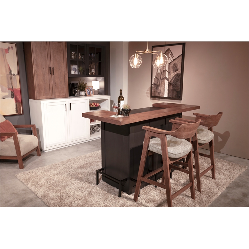 Pemberly Row Contemporary Wood Cushioned Counter Stool (Set of 2)