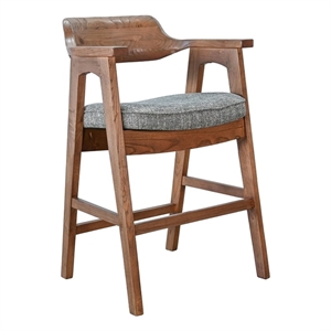 Pemberly Row Contemporary Wood Cushioned Counter Stool (Set of 2)