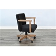 Pemberly Row Wood Farmhouse Natural Finish Rolling Office Chair
