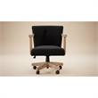 Pemberly Row Wood Farmhouse Natural Finish Rolling Office Chair