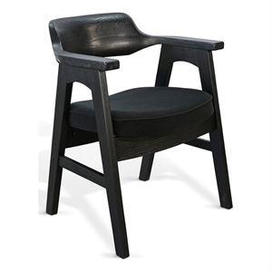 Pemberly Row Wood Mid-Century Dining Armchair (Set of 2) in Black