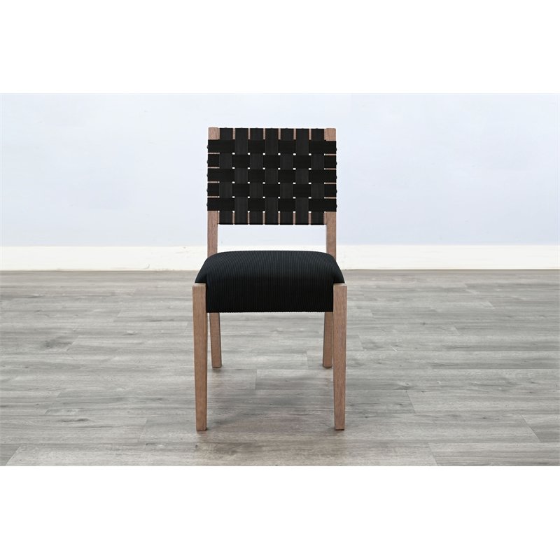 Pemberly Row Wood Mid-Century Woven Back Dining Chair (Set of 2)